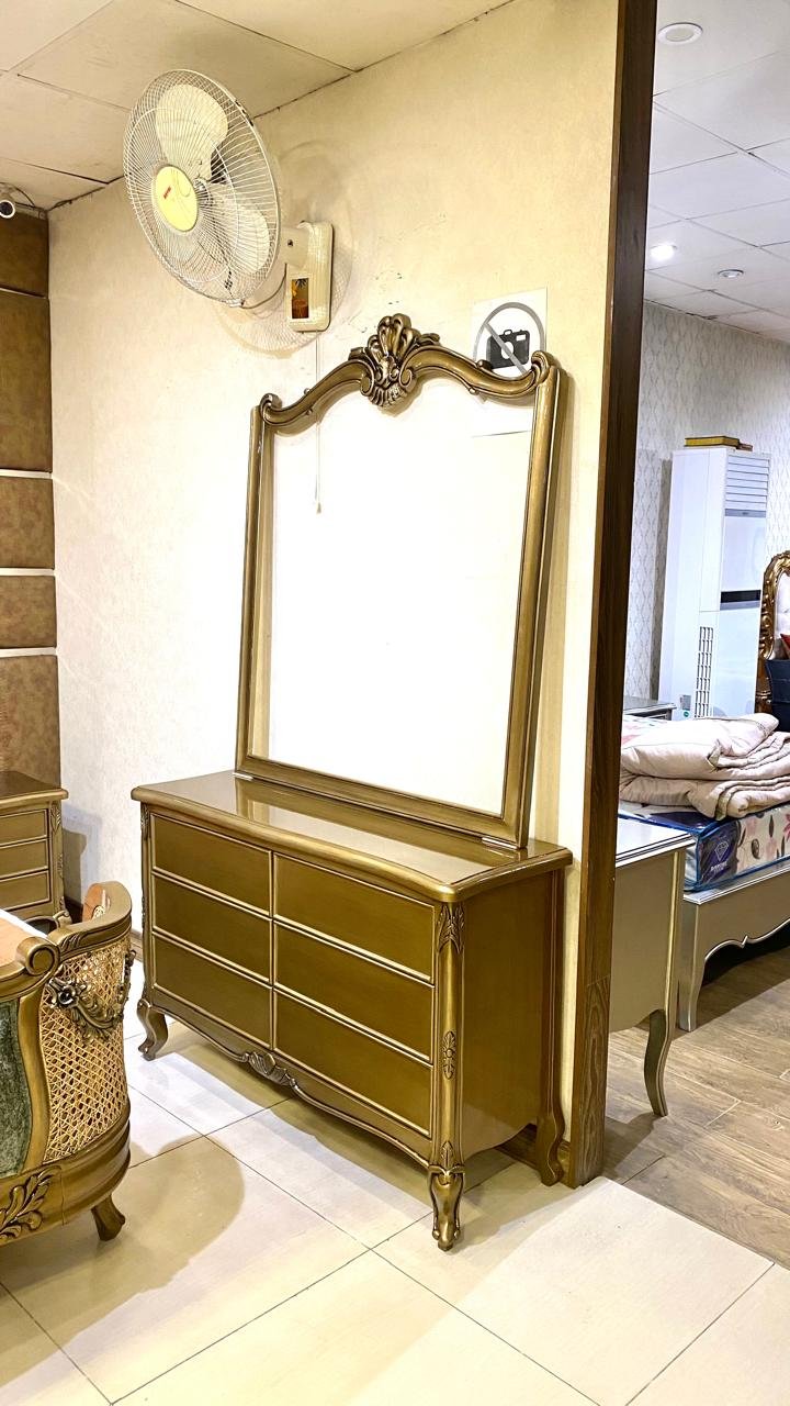 Wooden French Cane Bedset – Complete Bedroom Set | Solid Sheesham Wood | High Gloss Finish | RRF