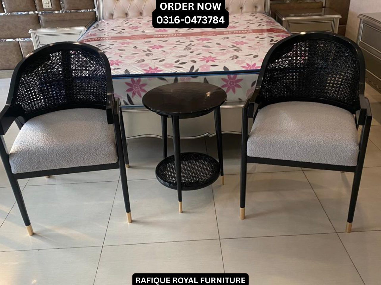 Rosewood Cane Back Armchair – High Performance Fabric | Indoor + Outdoor | RRF