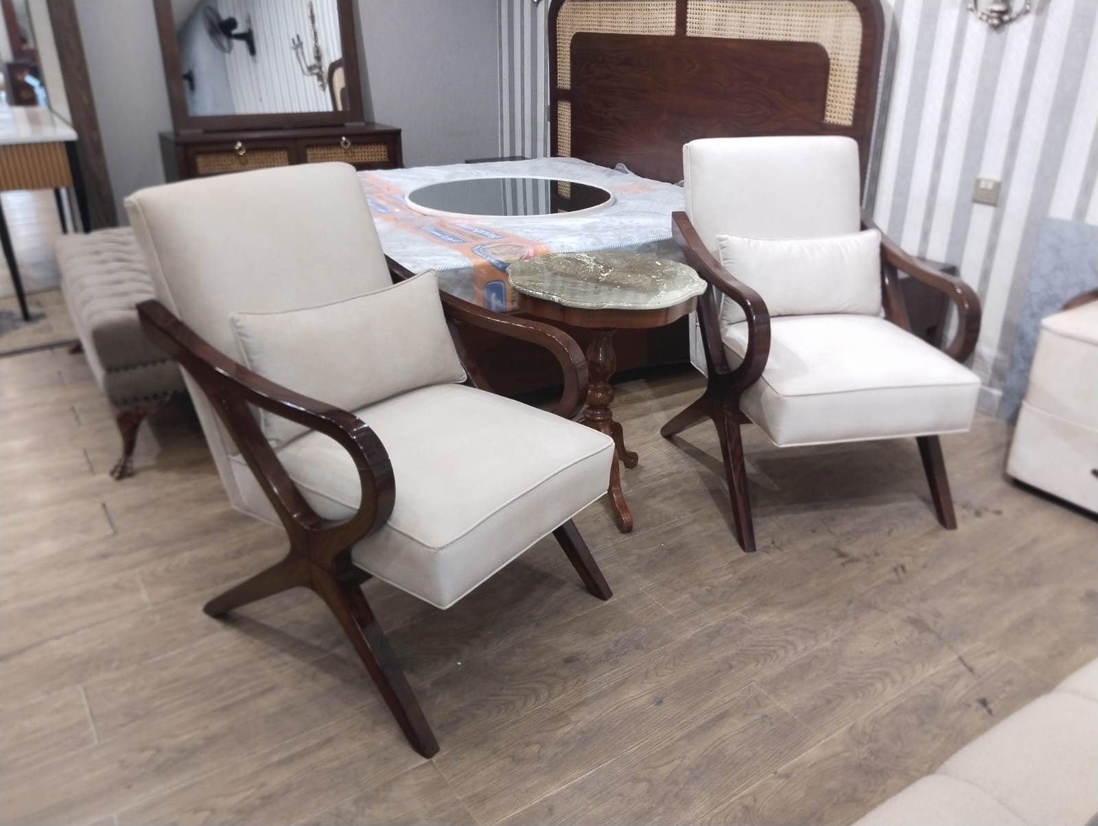Solid Sheesham Wood Lounge Chair Set – with Coffee Table | Handcrafted | RRF